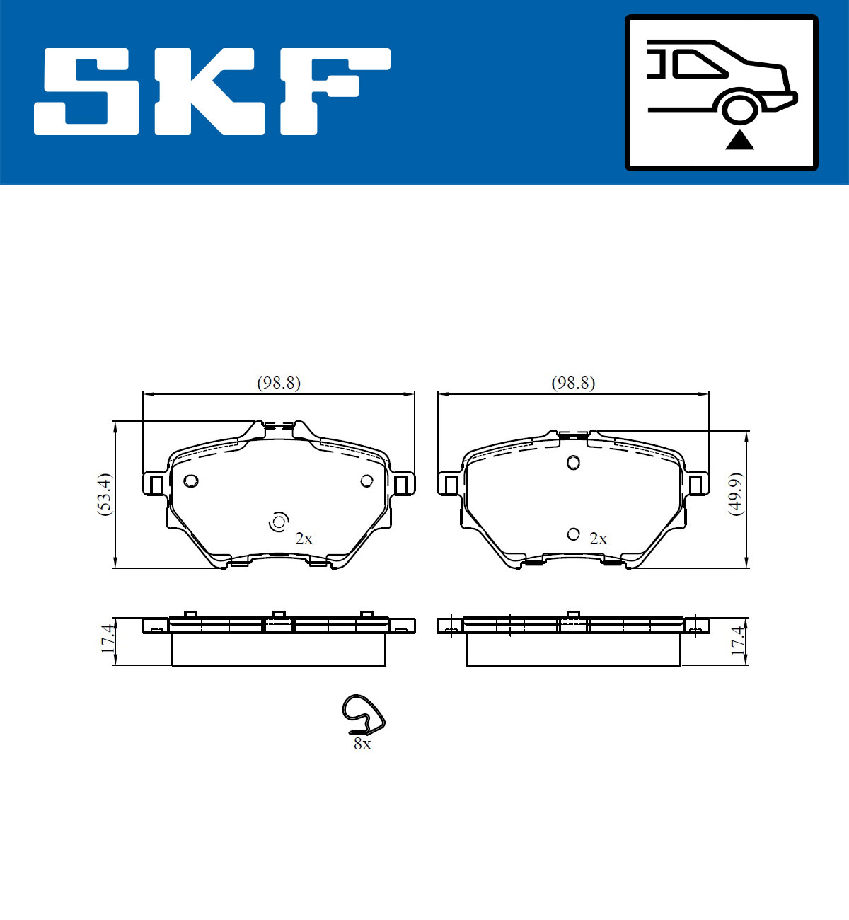 Set placute frana,frana disc VKBP 90101 SKF